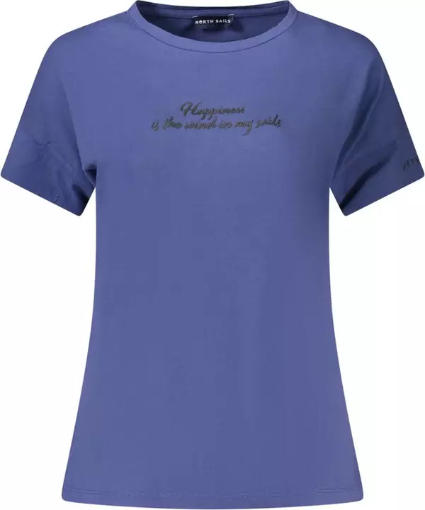 Blue Cotton Women T-Shirt