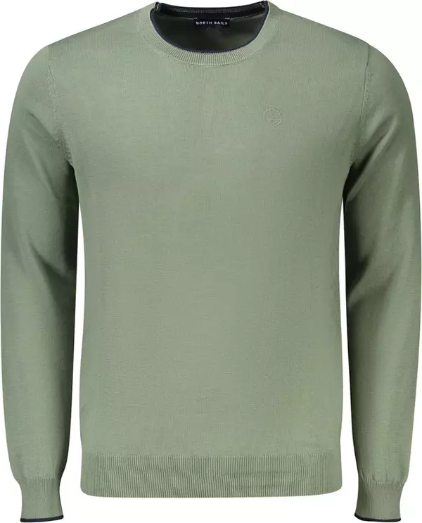 Green Cotton Men's Sweater