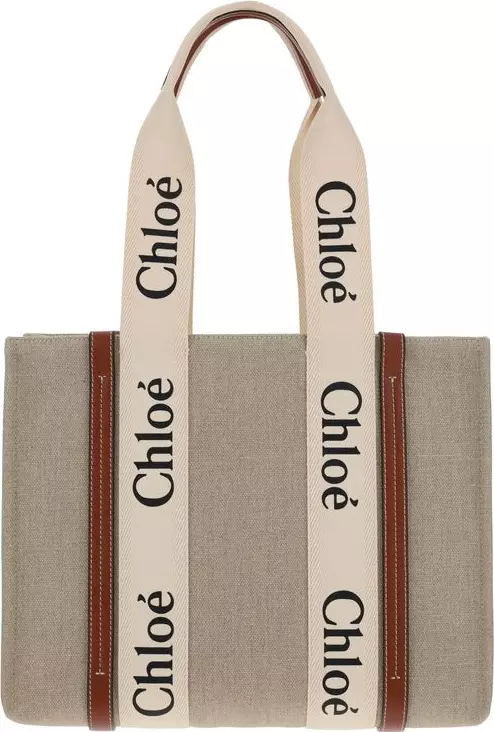 Beige Linen Handbag