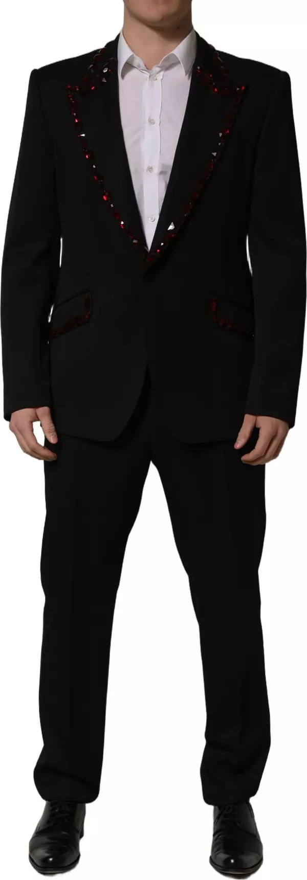 Black Crystal Embellished 2 Piece Suit