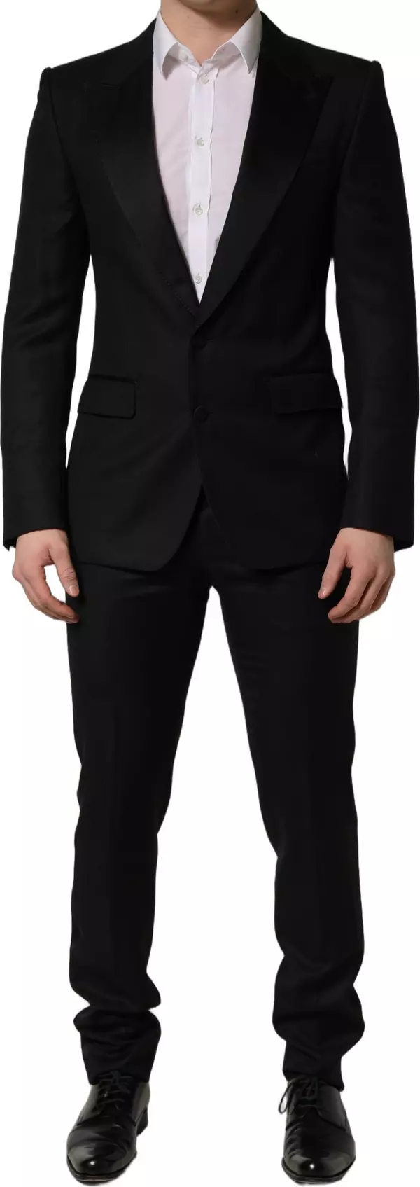 Black Wool Slim Fit Formal 2 Piece Men Suit