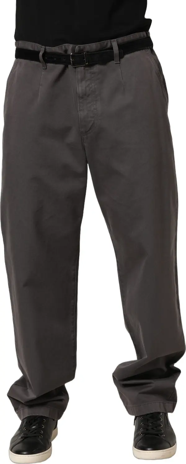 Dark Gray MidWaist Straight Men Trouser Pants