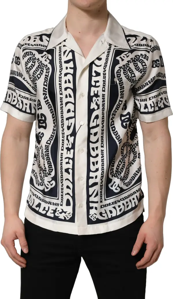 Black White Logo Bandana Short Sleeves Shirt