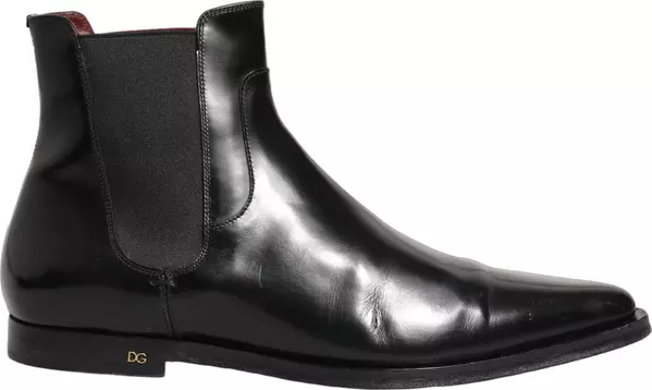 Black Chelsea Slip On Men Ankle Boots Shoes