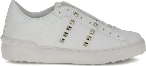 White Calf Leather Bos Taurus Sneakers