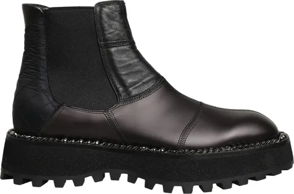 Black Chelsea Boots Leather Slip On Men Shoes