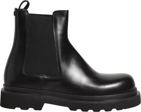 Black Chelsea Boots Leather Slip On Men Shoes