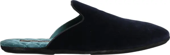 Dark Blue Suede Slides Flat Slipper Men Shoes