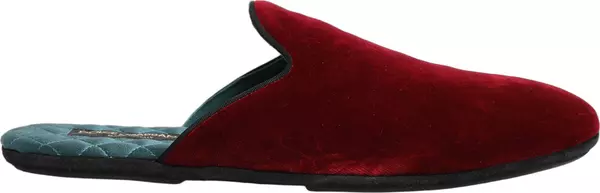 Red Suede Slides Flat Slipper Men Shoes