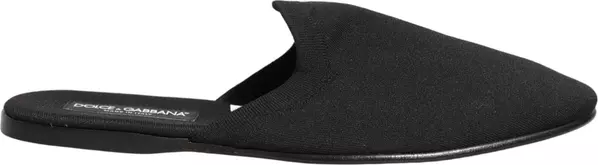 Black Suede Slides Flat Slipper Men Shoes