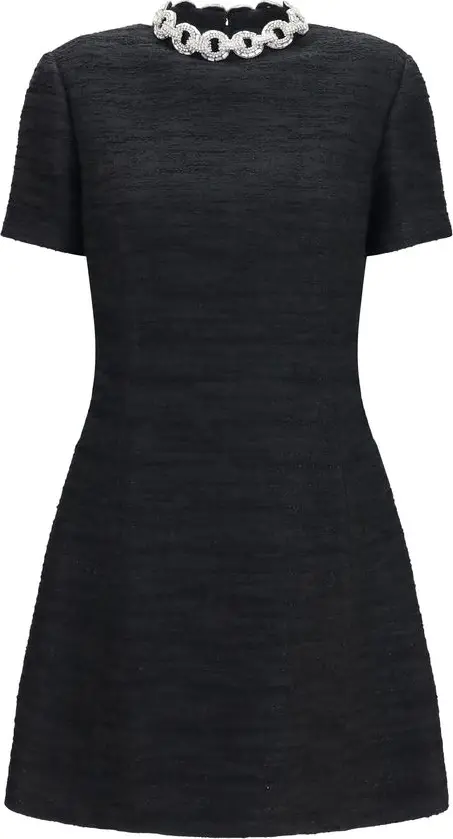 Black Cotton Cocktail Dress