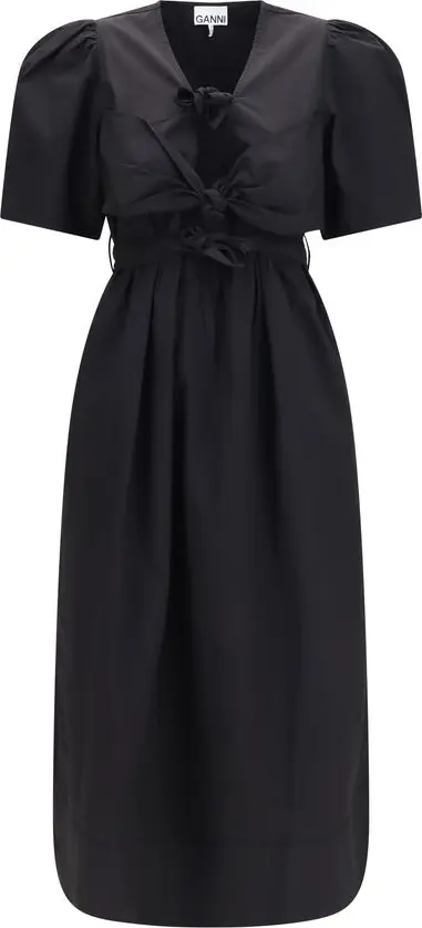 Black Cotton Casual Dress