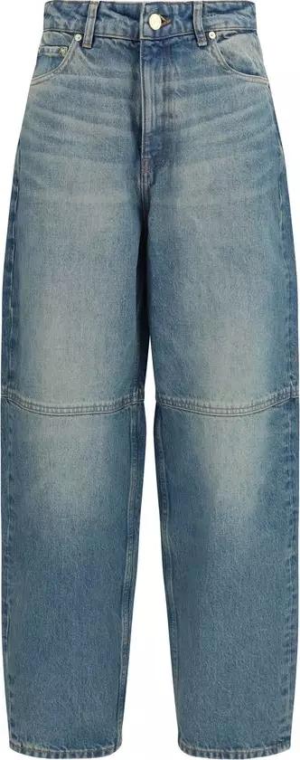 Blue Cotton Tapered Jeans