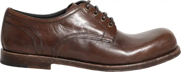 Brown Leather Derby Dress Men Formal Shoes