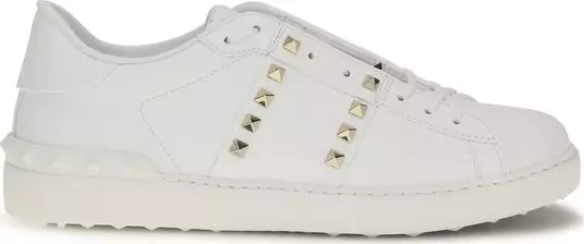 White Calf Leather Bos Taurus Sneakers