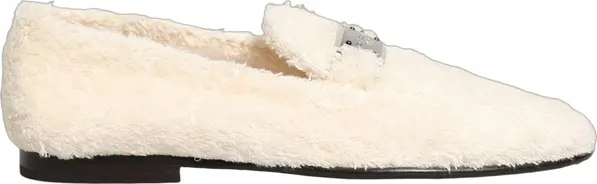 White Fur Shearling Men Dress Loafers Shoes