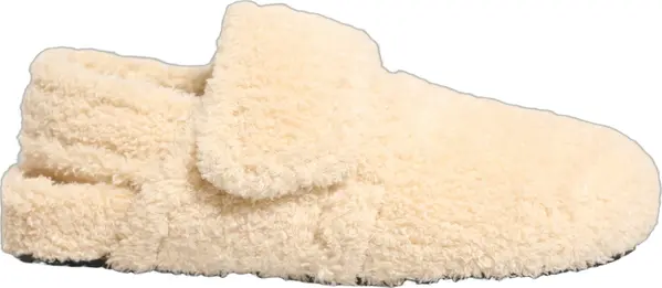 Beige Faux Fur Flats Men Slides Sandals Shoes
