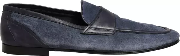 Blue Suede Leather Loafers Moccasins Shoes