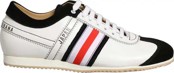Black White Leather Suede Low Top Sneakers Shoes
