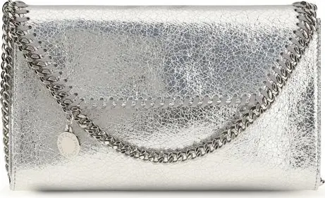 Silver Polyester Shoulder Bag