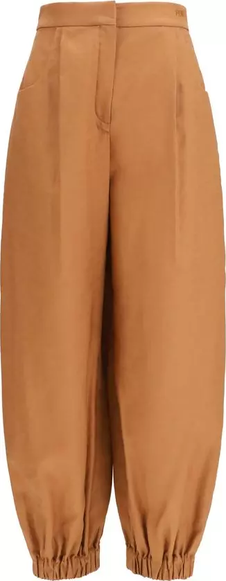Brown Linen Casual Pants