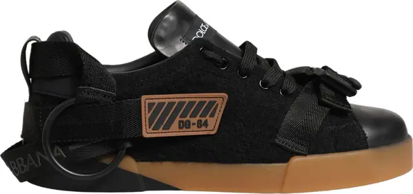 Black Leather Low Trainers Men Sneakers Shoes