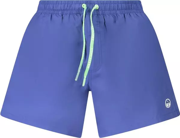 Blue Nylon Men's Swim Boxer