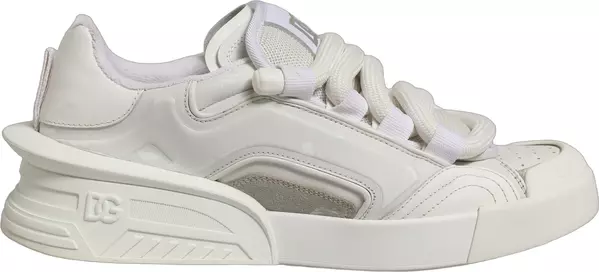 White Leather Portofino Space Sneakers Shoes