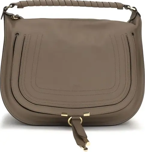 Beige Calf Leather Bos Taurus Shoulder Bag