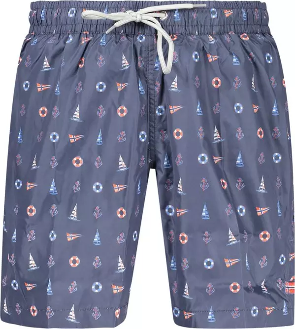 Blue Polyester Men's Swim Shorts