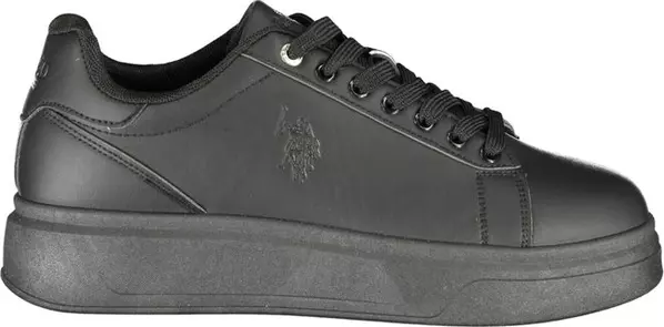 Black Polyester Men's Sneaker