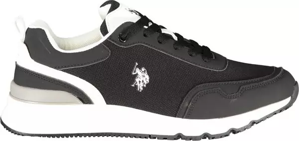 Black Polyester Men's Sneaker