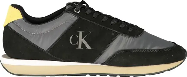 Black Polyester Men's Sneaker