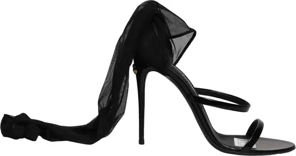 Stiletto Sandals Socks Knee High Boots Black