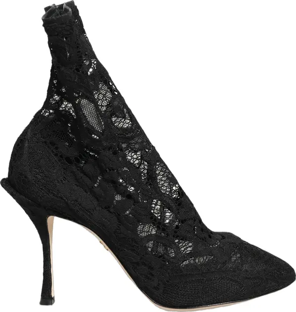 Black Socks Taormina Lace Pumps Boots Shoes