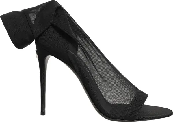 Black Nylon Mesh Sock Style Boots Shoes