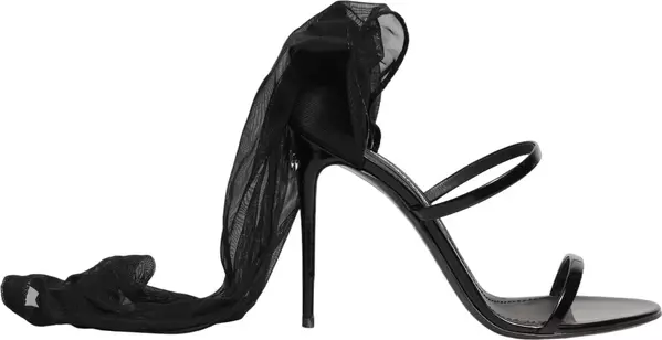Black Stiletto Sandals Socks High Boots Shoes
