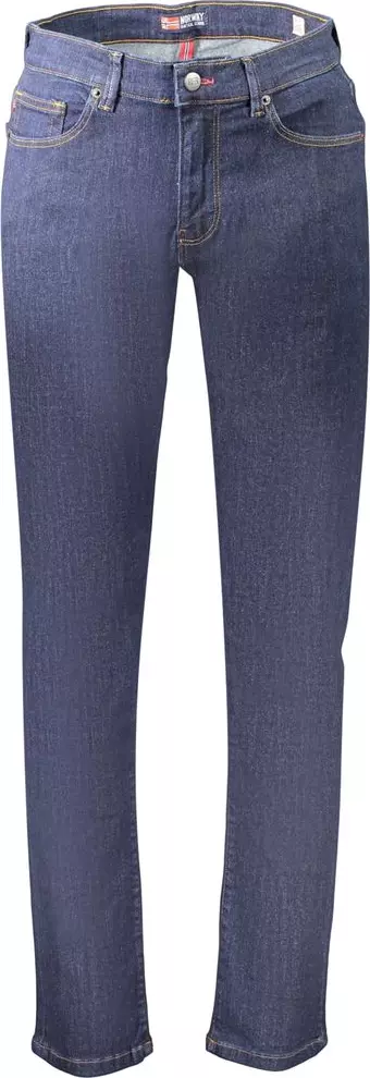 Blue Cotton Men's Jean for a Timeless Casual Look