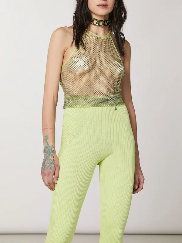 Yellow Polyester Tank Tops