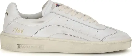 White Calf Leather Bos Taurus Low Top Sneakers