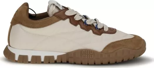 Beige Polyamide Athletic Sneakers