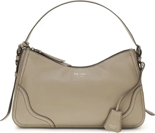 Gray Calf Leather Bos Taurus Shoulder Bag