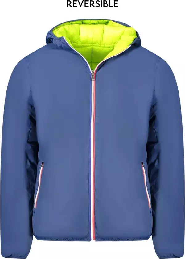 Blue Polyamide Men Jacket