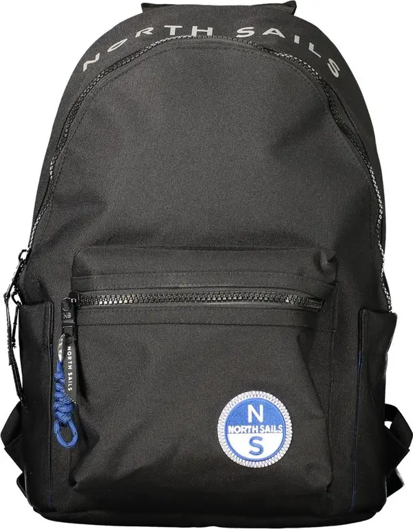 Nero Polyester Uomo Backpack with Versatile Design