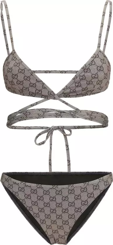 Beige Polyester Bikini