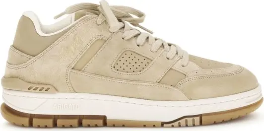 Beige Calf Leather Bos Taurus Athletic Sneakers
