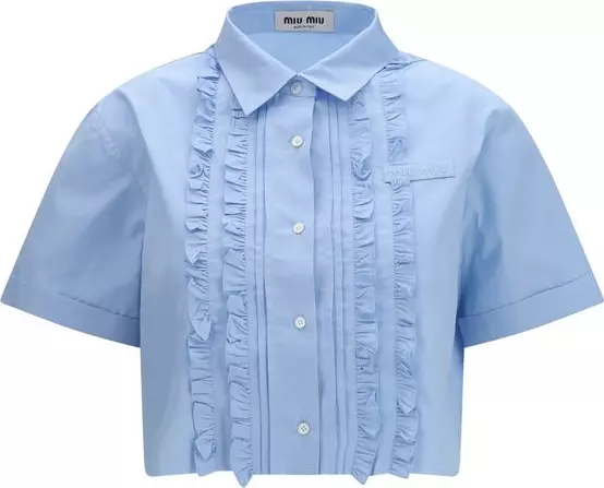 Blue Cotton Shortsleeve Shirt