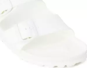 White Plastic Flat Sandals