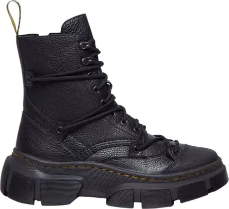 Black Leather Lace-Up Boots