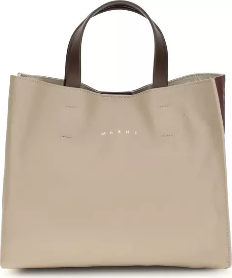 Beige Calf Leather Bos Taurus Shoulder Bag